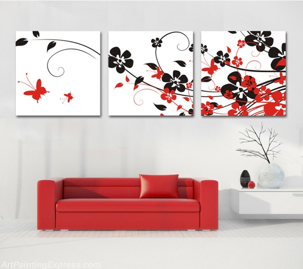 Flower Canvas Prints Set of 3 Modern Wall Art Paintings FCP055