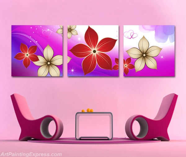 Flower Canvas Prints Set of 3 Modern Wall Art Paintings FCP057