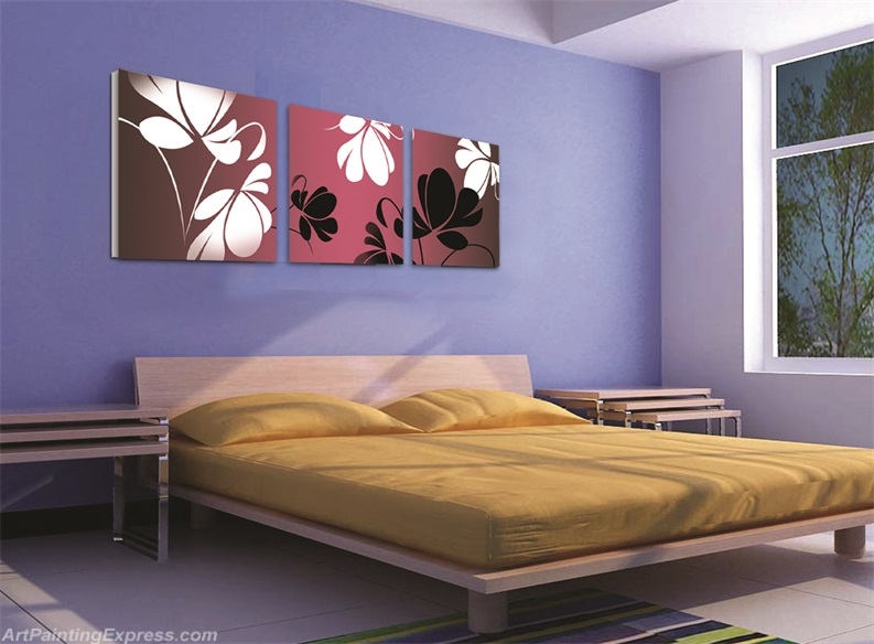 Flower Canvas Prints Set of 3 Modern Wall Art Paintings FCP059