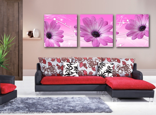 Flower Canvas Prints Set of 3 Modern Wall Art Paintings FCP063