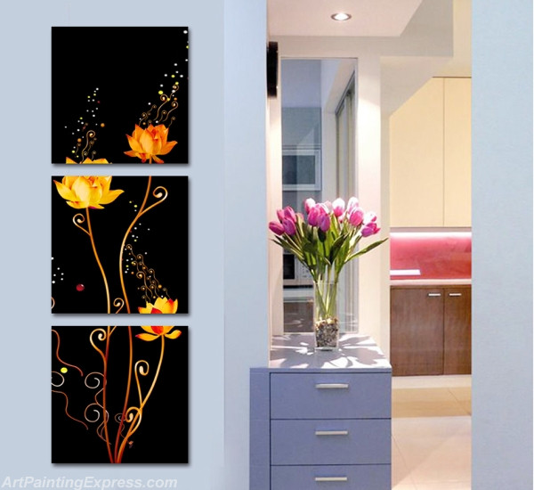 Flower Canvas Prints Set of 3 Modern Wall Art Paintings FCP065