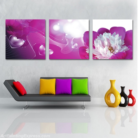 Flower Canvas Prints Set of 3 Modern Wall Art Paintings FCP067