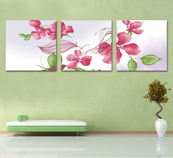 Flower Canvas Prints Set of 3 Modern Wall Art Paintings FCP070