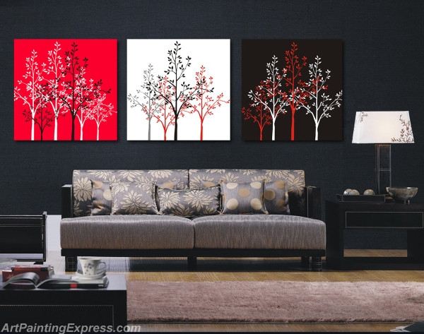 Flower Canvas Prints Set of 3 Modern Wall Art Paintings FCP073