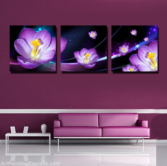 Flower Canvas Prints Set of 3 Modern Wall Art Paintings FCP080