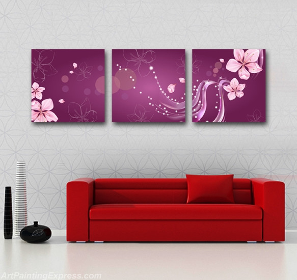 Flower Canvas Prints Set of 3 Modern Wall Art Paintings FCP088