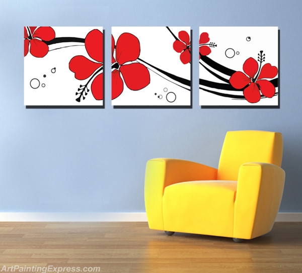 Flower Canvas Prints Set of 3 Modern Wall Art Paintings FCP089