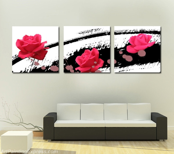 Flower Canvas Prints Set of 3 Modern Wall Art Paintings FCP090