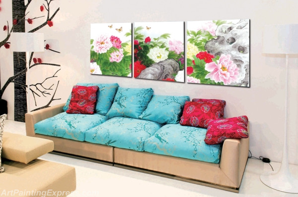 Flower Canvas Prints Set of 3 Modern Wall Art Paintings FCP097