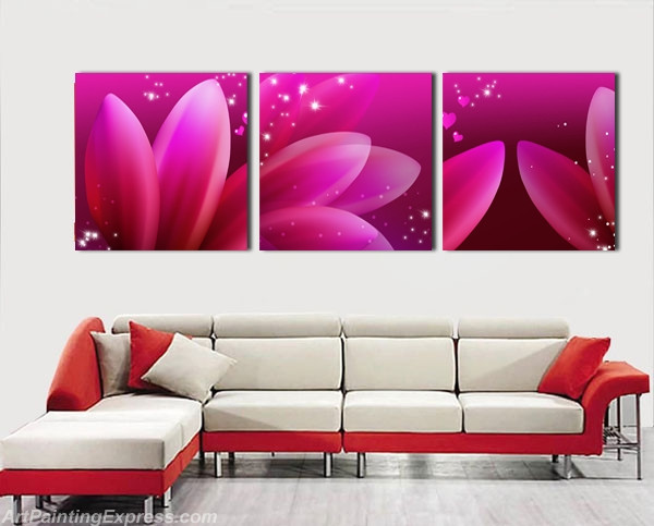 Flower Canvas Prints Set of 3 Modern Wall Art Paintings FCP099