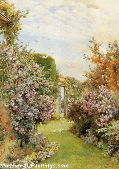 Flower Garden Paintings Garden With China Roses