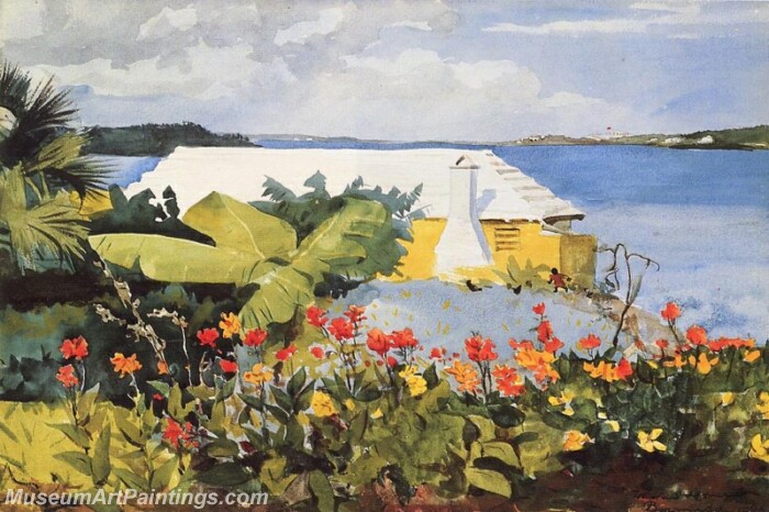 Flower Garden and Bungalow Bermuda Painting