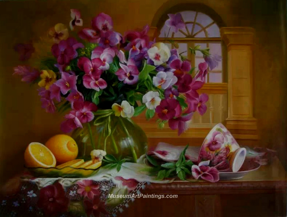 Flower Oil Painting Phalaenopsis  and Lemon