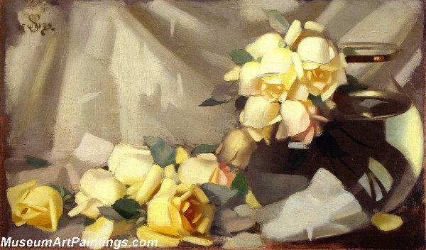 Flower Oil Painting Yellow Roses