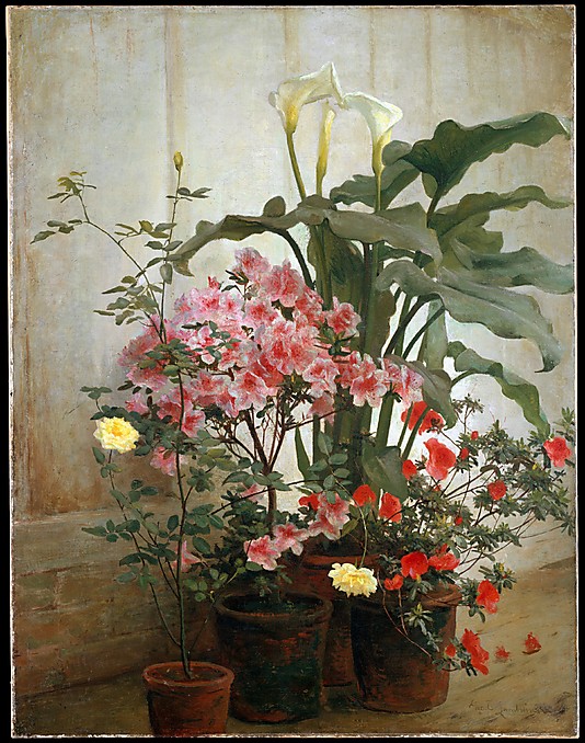 Flower Oil Paintings Side of a Greenhouse