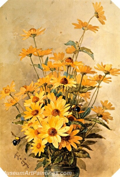 Flower Painting A Bunch of Heliopses