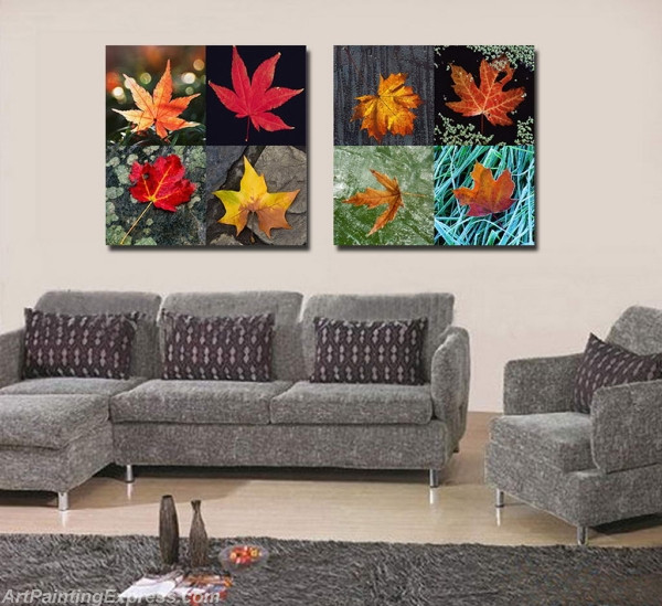 Flower Paintings Modern Wall Art Canvas Prints Set Of 2 FPM016