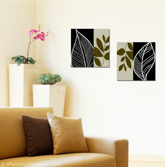 Flower Paintings Modern Wall Art Canvas Prints Set Of 2 FPM03