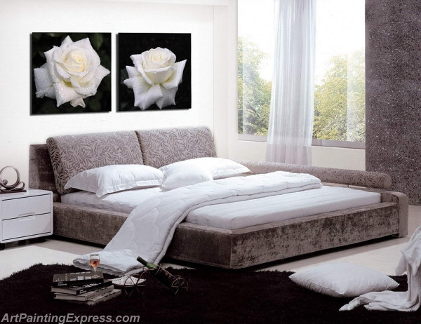 Flower Paintings Modern Wall Art Canvas Prints Set Of 2 FPM040