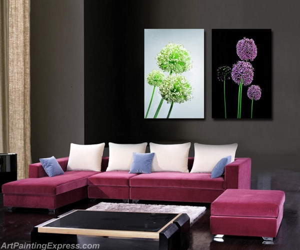 Flower Paintings Modern Wall Art Canvas Prints Set Of 2 FPM060