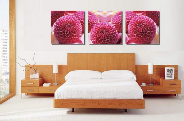 Flower Paintings Modern Wall Art Canvas Prints Set Of 3 FPM0120