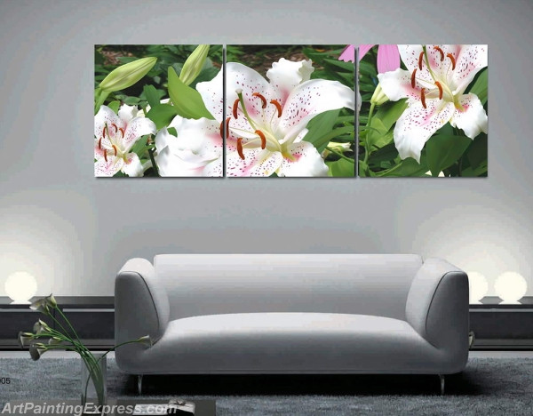 Flower Paintings Modern Wall Art Canvas Prints Set Of 3 FPM0122