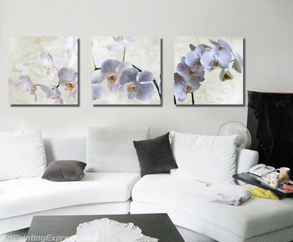 Flower Paintings Modern Wall Art Canvas Prints Set Of 3 FPM0123