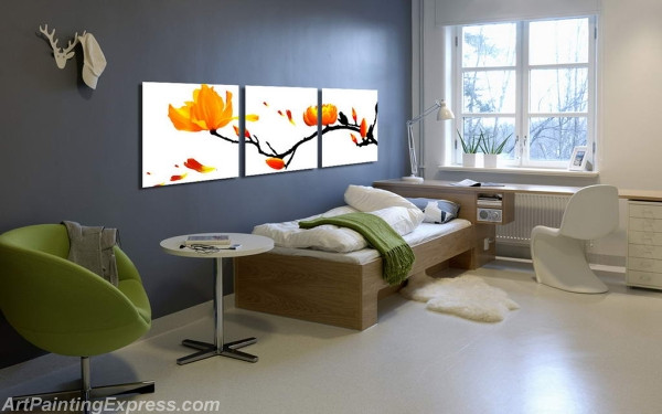 Flower Paintings Modern Wall Art Canvas Prints Set Of 3 FPM0144