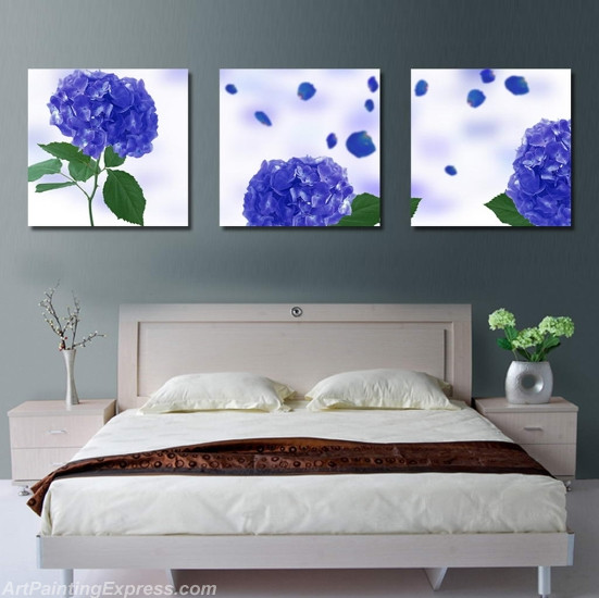 Flower Paintings Modern Wall Art Canvas Prints Set Of 3 FPM0148