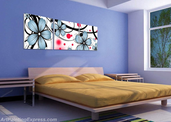 Flower Paintings Modern Wall Art Canvas Prints Set Of 3 FPM0159