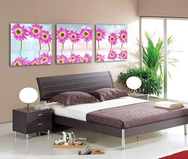 Flower Paintings Modern Wall Art Canvas Prints Set Of 3 FPM0221