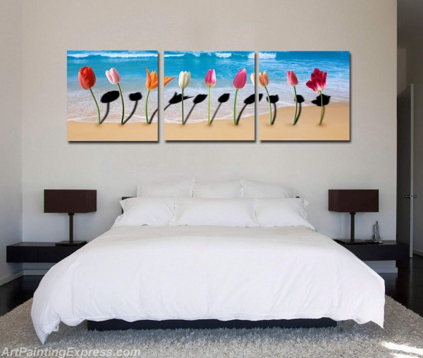 Flower Paintings Modern Wall Art Canvas Prints Set Of 3 FPM0224