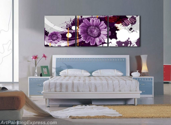 Flower Paintings Modern Wall Art Canvas Prints Set Of 3 FPM089