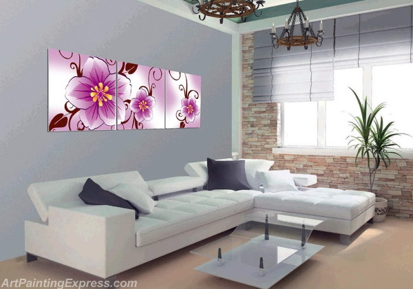 Flower Paintings Modern Wall Art Canvas Prints Set Of 3 FPM090