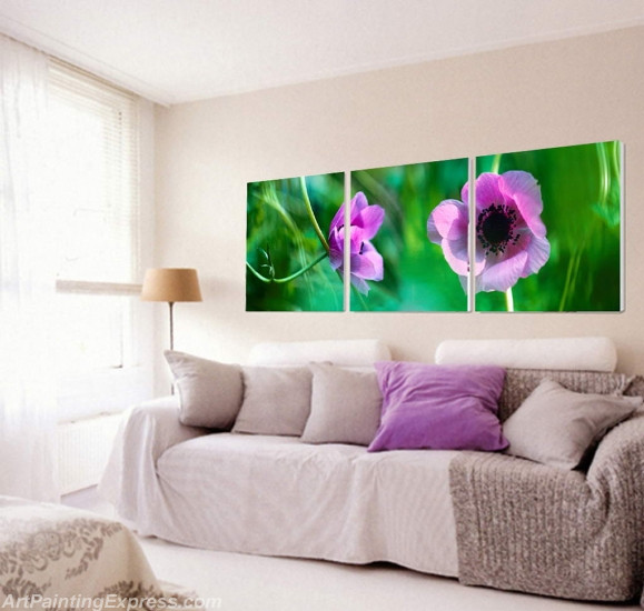 Flower Paintings Modern Wall Art Canvas Prints Set Of 3 FPM099