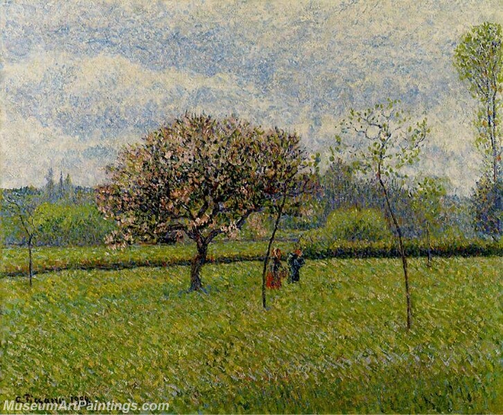 Flowering Apple Trees at Eragny Painting