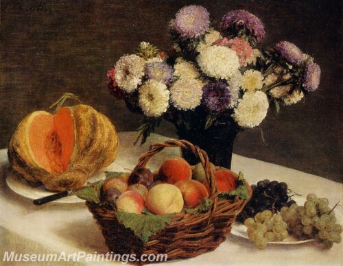 Flowers and Fruit a Melon Painting