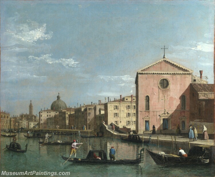 Follower of Canaletto Venice The Grand Canal facing Santa Croce Painting