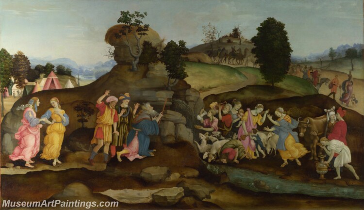 Follower of Filippino Lippi Moses brings forth Water out of the Rock Painting