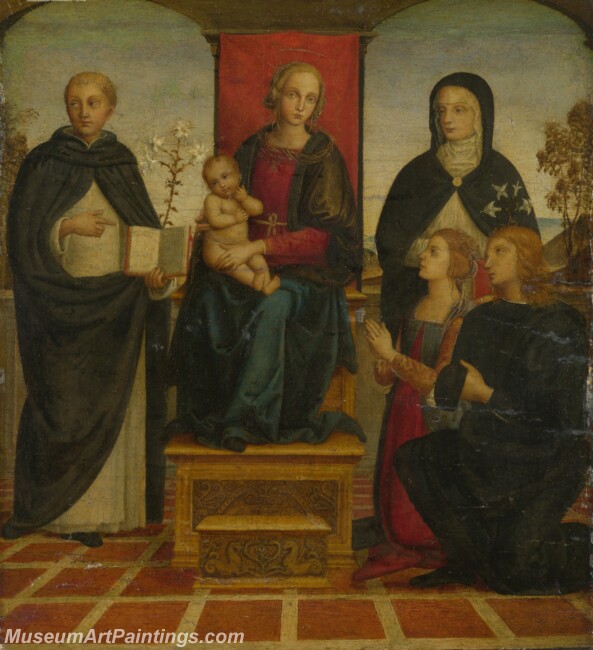 Follower of Pietro Perugino The Virgin and Child with Saints Painting