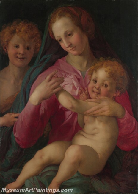 Follower of Pontormo The Madonna and Child with the Infant Baptist Painting