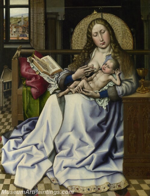 Follower of Robert Campin The Virgin and Child before a Firescreen Painting