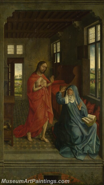 Follower of Rogier van der Weyden Christ appearing to the Virgin Painting