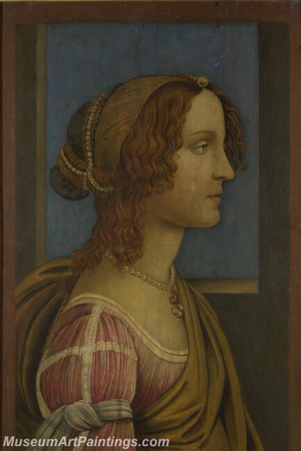 Follower of Sandro Botticelli A Lady in Profile Painting