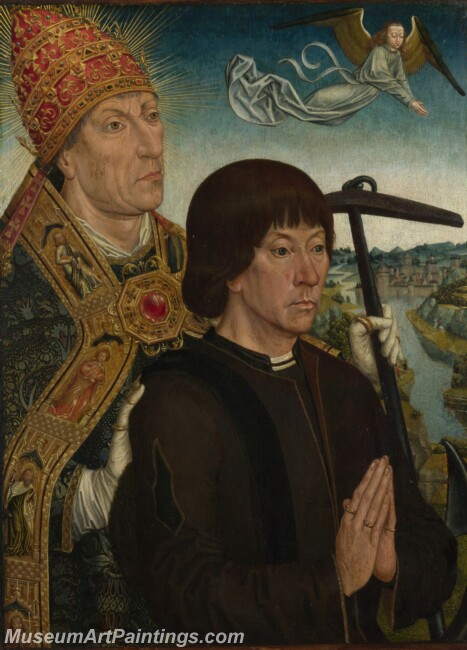 Follower of Simon Marmion Saint Clement and a Donor Painting