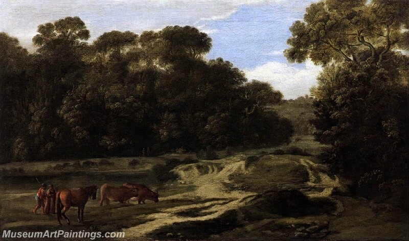 Forest Path with Herdsmen and Herd Painting