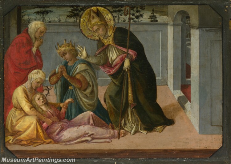 Fra Filippo Lippi and workshop Saint Zeno exorcising the Daughter of Gallienus Painting