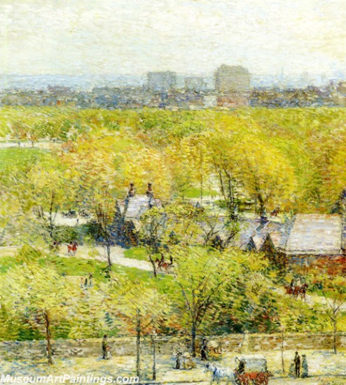 Frederick Childe Hassam Across the Park Painting