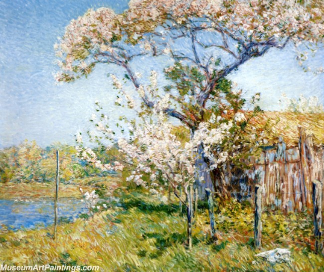 Frederick Childe Hassam Apple Trees in Bloom Painting