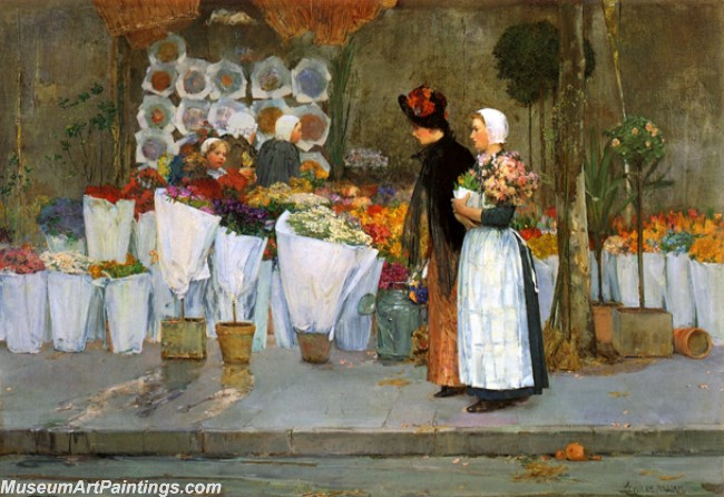 Frederick Childe Hassam At the Florist Painting